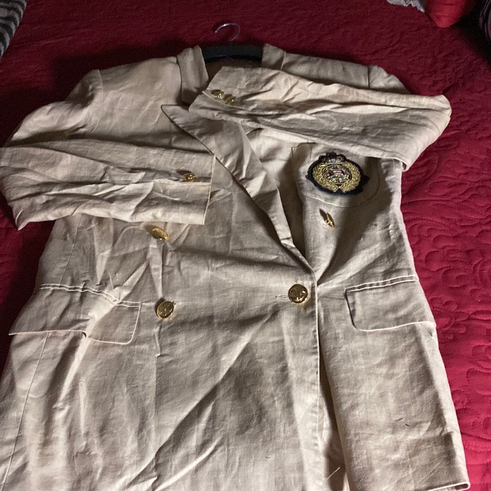 Beige linen lined jacket